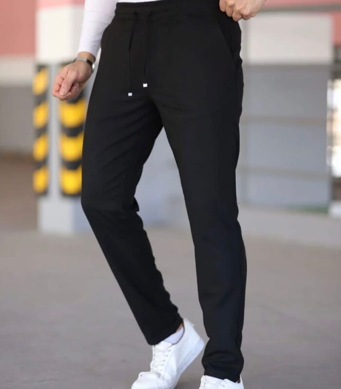 Siyah Jagger Pantolon Bağcıklı